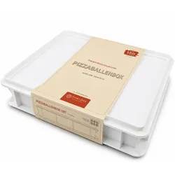 Pizza Lover Pizzaballenbox mit Deckel in weiß - Größe 30x40x7,5 cm Gärbox Teigballen Brotteig Hefeteig & Sauerteig Lebensmittel Box - Pizza Zubehör