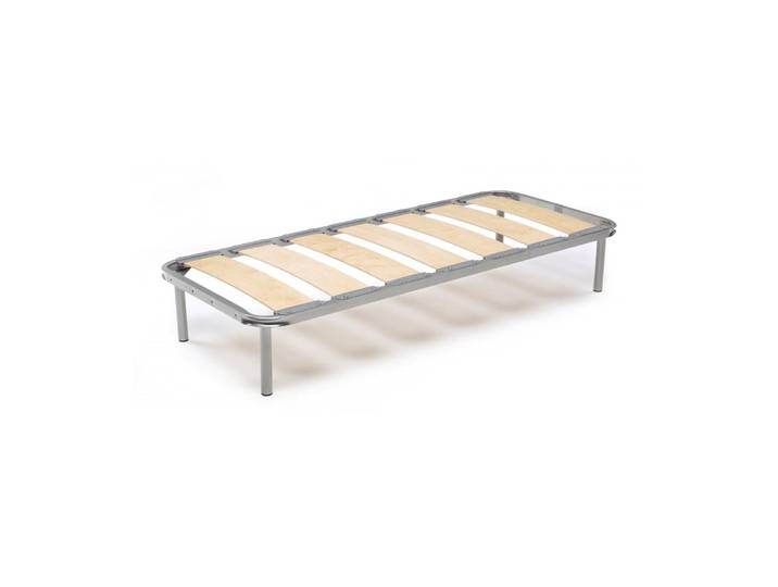 Sommier simple en metal gris 80x190 cm