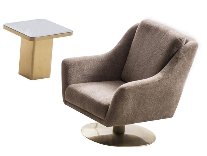 JVmoebel Drehsessel Beiger Relaxsessel aus hochwertigem Stoff mit elegantem Design (2-St)