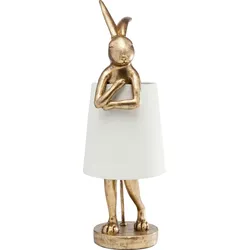 KARE DESIGN Tischleuchte ANIMAL RABBIT Kunststoff Weiß / Gold 68 cm