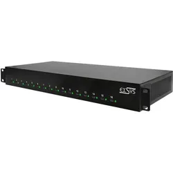Exsys 16-Port USB-C Ladestation 1008W (16 Ports), USB Ladegerät, Schwarz