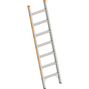 Layher Anlegeleiter Topic 1042, extrabreit, Länge 1,9m, Schwerlastleiter aus Aluminium, mit 7 Stufen