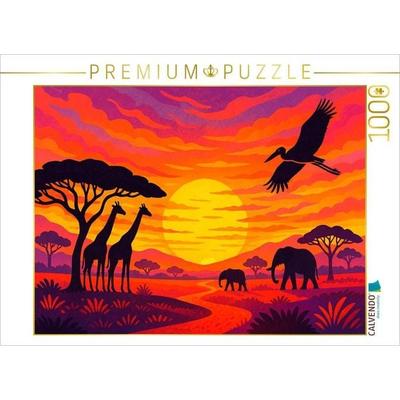 CALVENDO Puzzle Wenn die Savanne schweigt, erzählt das Licht vom Leben | 1000 Teile Lege-Größe 64x48cm Foto-Puzzle für glückliche Stunden