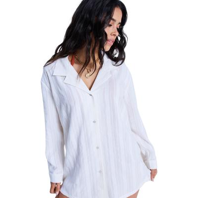 Langarmshirt ROXY "Sunset Back", Damen, Gr. M, weiß, Obermaterial: 100% Baumwolle., Shirts Langarmshirt