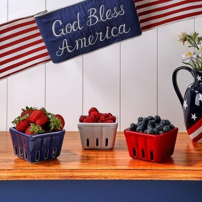 Regency International "4"" Ceramic American Spirit Quart Basket Set of 3"