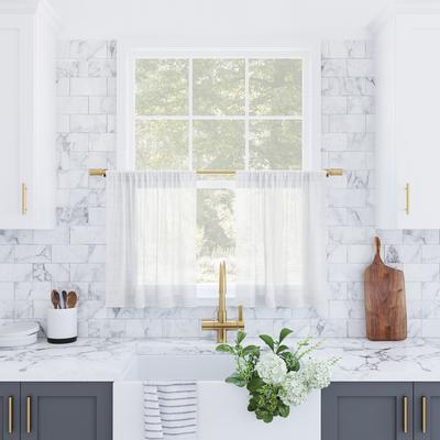 Archaeo Slub Textured Linen Blend Cafe Curtain Pair