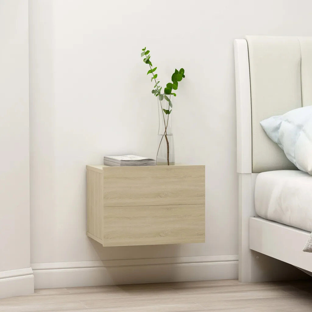 Zipcode Design Aumiller 40cm W Manufactured Wood Bedside Table Sonoma Oak 30cm H X 40cm W X 30cm D
