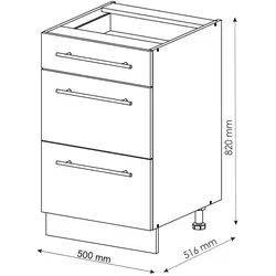 Vicco, Regal, Küchenschränke  Fame-Line (50 x 51.60 x 82 cm)