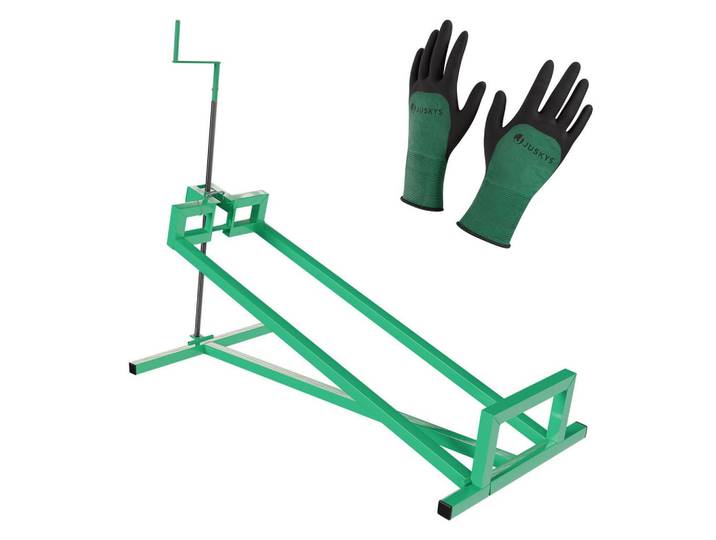 Juskys Rasentraktorheber grün inkl. Handschuhe, Grün, Metall, 50x100x120 cm, Freizeit & Co, Heimwerken, Werkzeug, Handwerkzeug