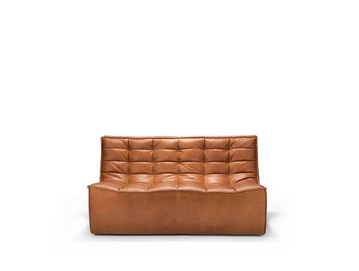 Ethnicraft N701 Sofa 2-Sitz Leder old saddle brown