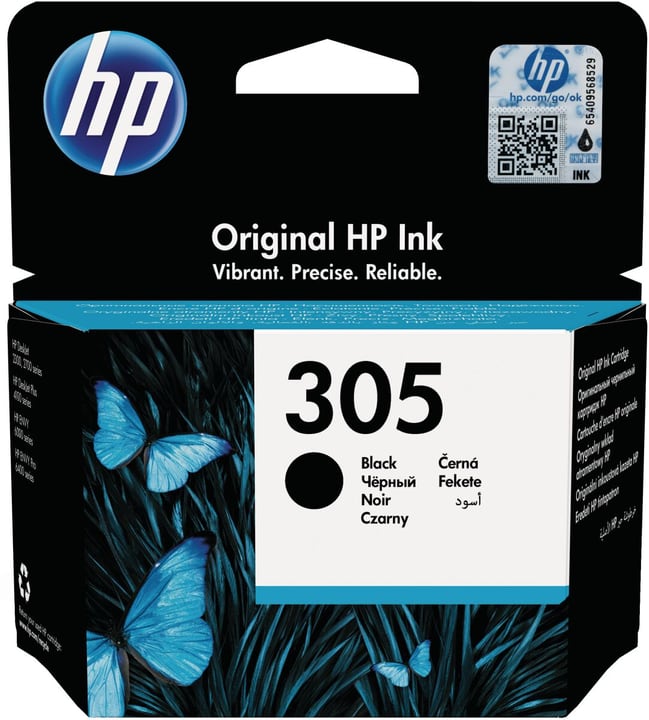 HP 305 3.55 ml Schwarz Original Tintenpatrone für Deskjet 1255 27XX DeskJet Plus 41XX Envy 60XX ENVY Pro 64XX (3YM61AE#UUS)