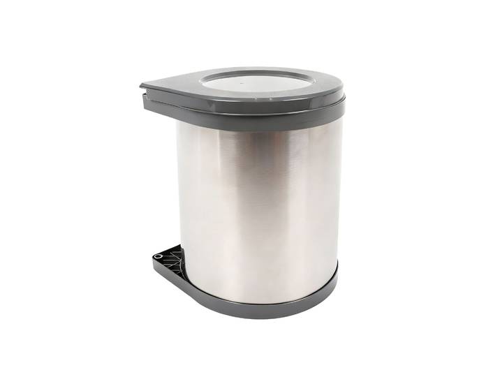 Schwenkbarer Einbaumülleimer 14L Schwarz-Silber