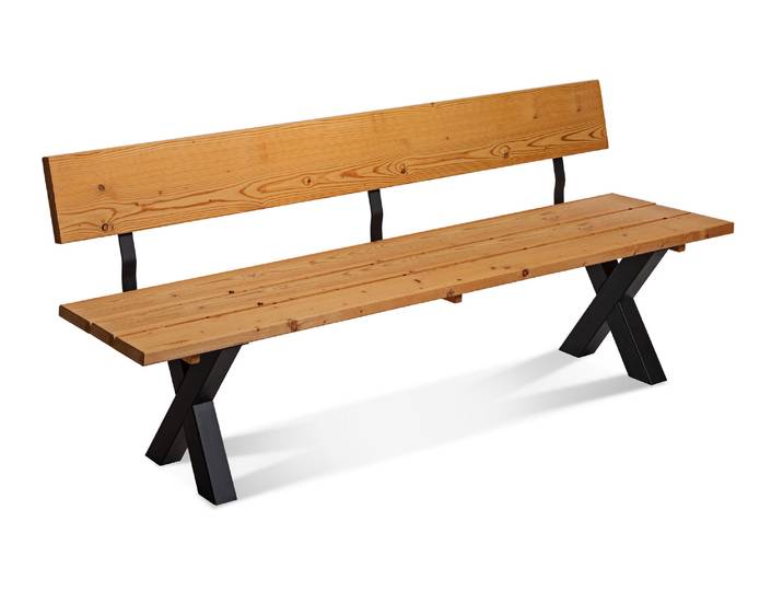 KENTUCKY Sitzbank / Gartenbank mit X-Beinen, Altholzoptik