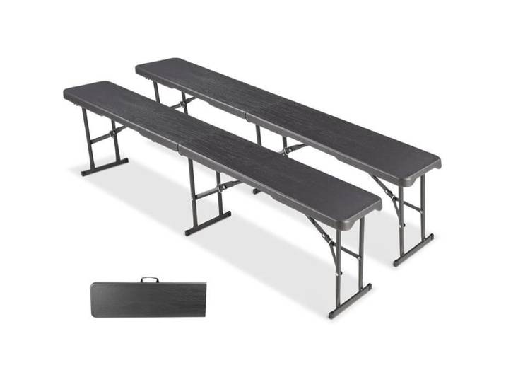 Bancs de camping pliables - Qualité supérieure - Charge max 400 kg - Gris