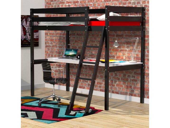 Lit mezzanine 90x190 - bureau - Weber Industries Aspen - Noir