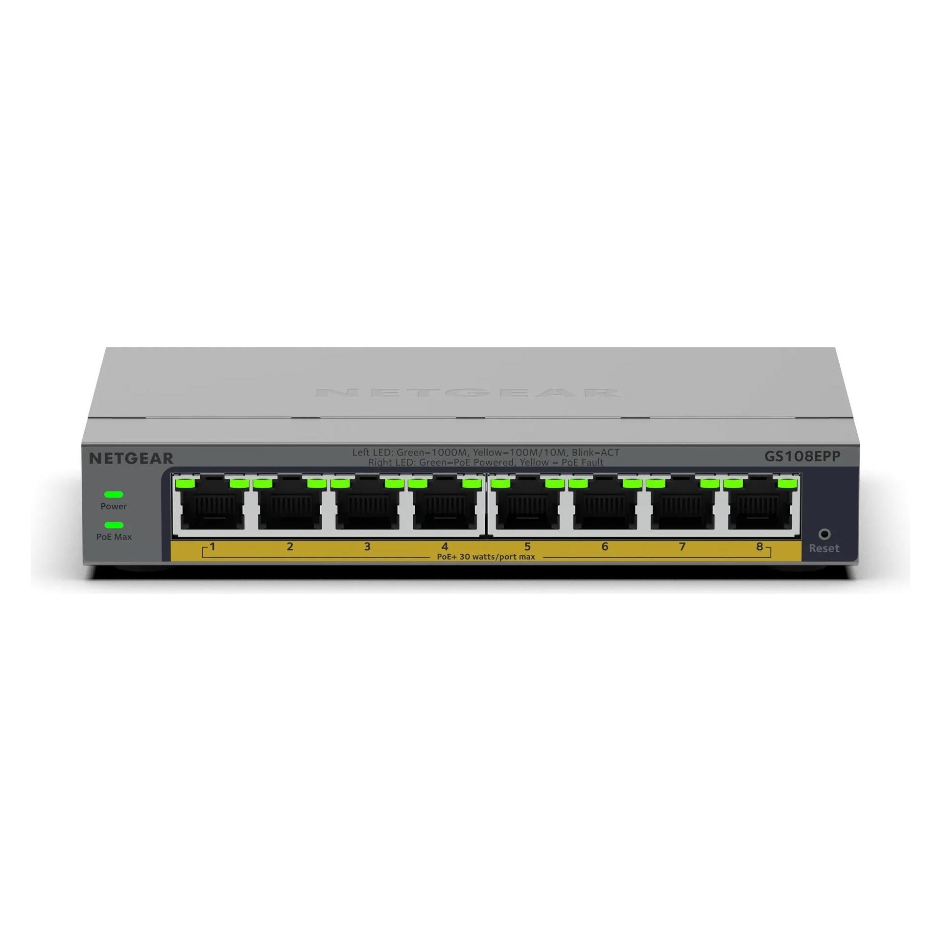 Netgear 8PT GB PLUS SWICH W/ POE+ GS108EPP (8 Ports) (GS108EPP-100EUS)