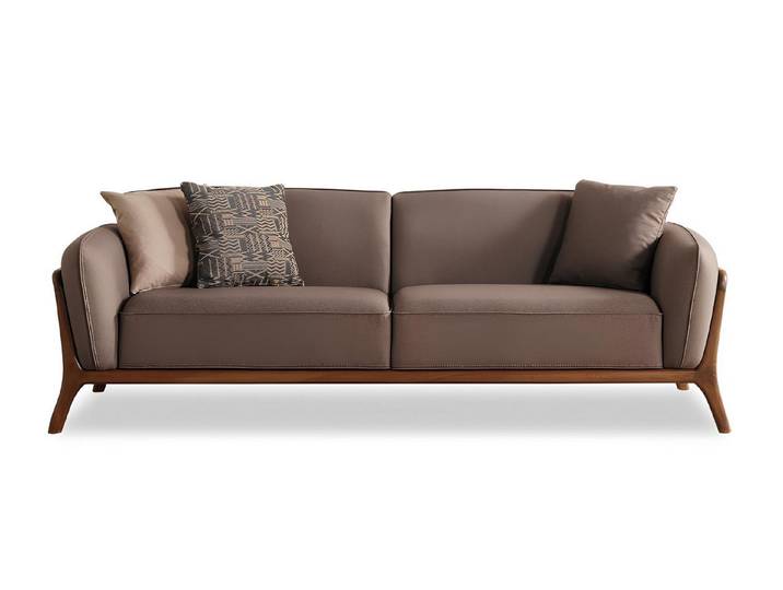 JVmoebel 3-Sitzer Großes Sofa Eleganter Stil Minimalistisches Design Holzrahmen außen, 1 Teile