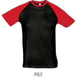 SOLS Herren Raglan T-Shirt 2-farbig 11190 black/red M
