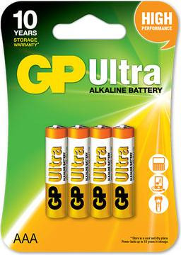 GP Batteries ULTRA Micro AAA 1,5 V Batterijen - 4 stuks