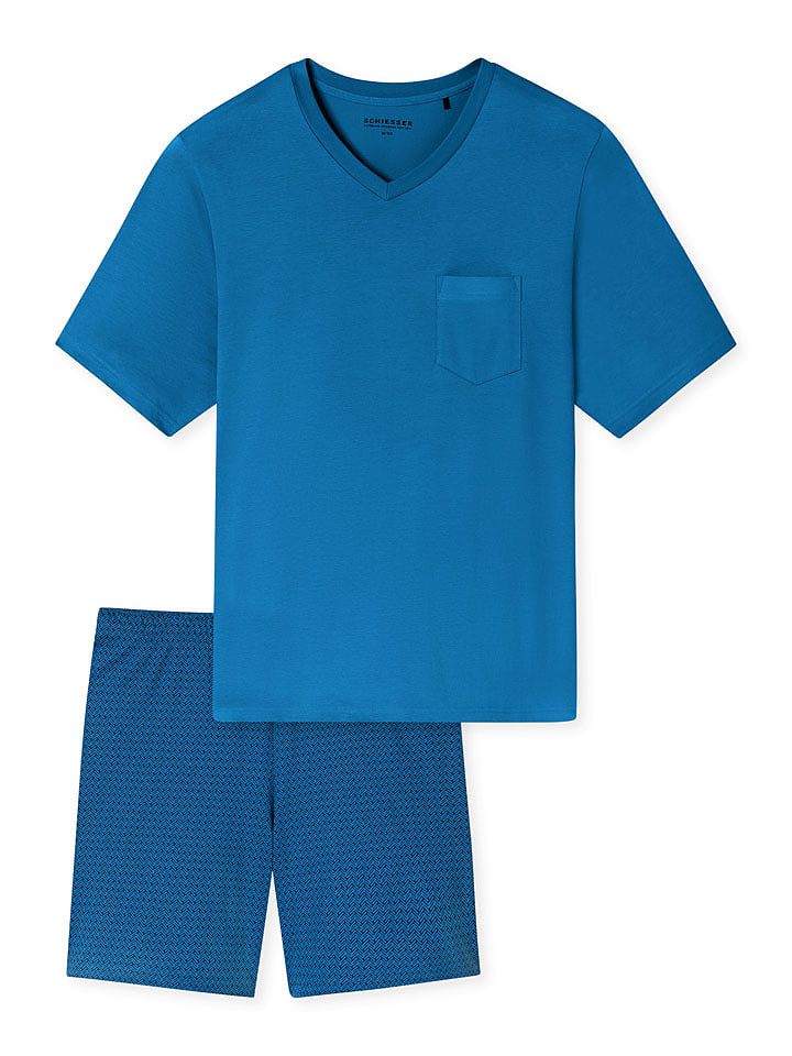 Schiesser Pyjama in Blau - 52