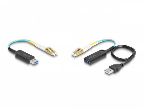 Delock USB-Kabel USB-A Stecker, LC-Duplex Buchse 0.20m Schwarz 66466