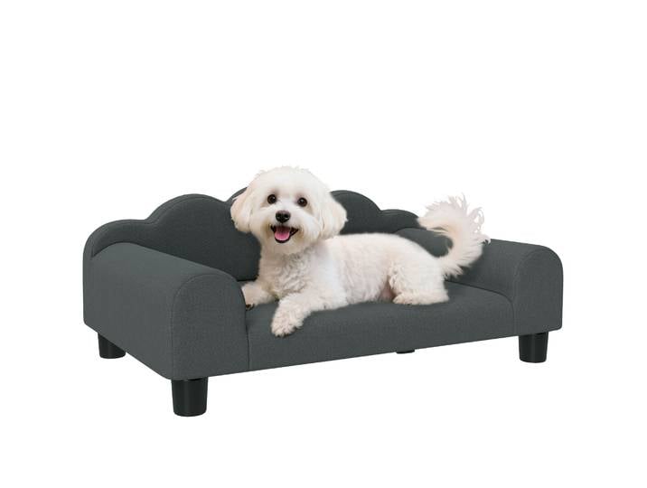 PawHut Canapé pour chien, canapé pour animal de compagnie avec dossier et accoudoirs, respirant, pour petits chiens d'intérieur,