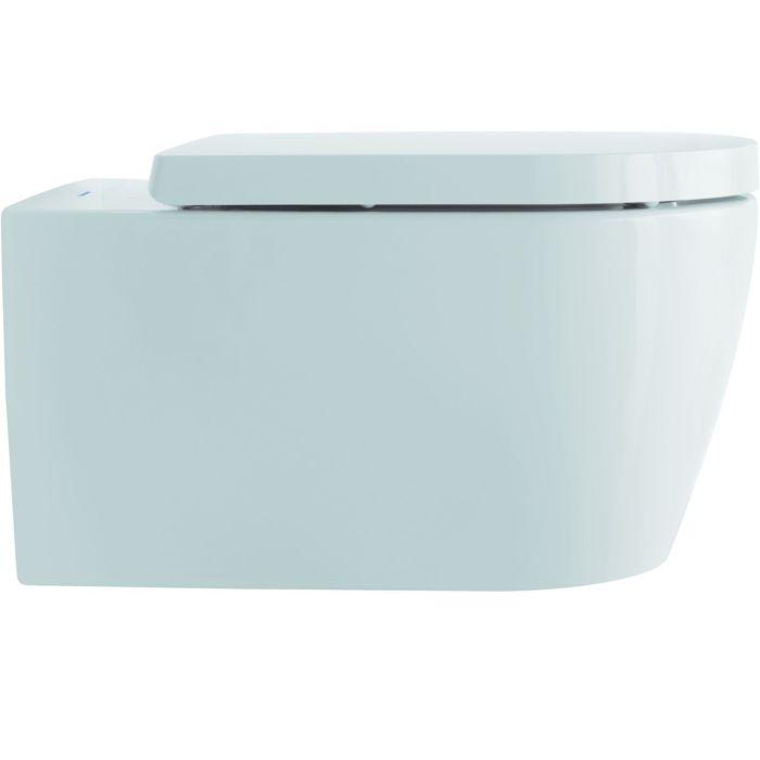 Duravit Me by Starck Wand-Tiefspül-WC Set 45790920A1 rimless, weiß, mit WC-Sitz und Befestigungssystem Durafix