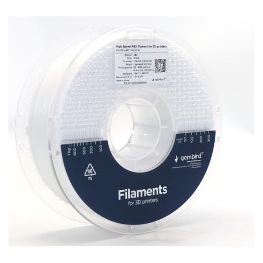Gembird 3DP-ABS1.75HY-01-W (ABS, 1000 g, 1.75 mm) (3DP-ABS1.75HY-01-W)