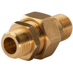 Messing Gewinde-Fitting Verschraubung gerade 3/8 " - 3/8" (DN10) - schwere Ausführung
