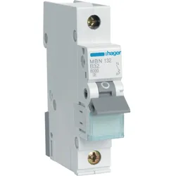 Hager MBN132 Leitungsschutzschalter 1 polig 6kA B-Charakteristik 32A 1 Modul