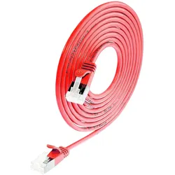4x Wirewin Slim Patchkabel: U/FTP, 10cm, rot (U/FTP, CAT6a, 0.10 m), Netzwerkkabel