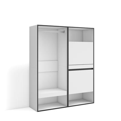 SKRAUT HOME Offener Kleiderschrank, Kleiderbügel mit Einlegeböden, 120x35x145 cm, Schlafzimmer, Kleidung, Schuhe, Moderner Stil, Weiß _ 438_2