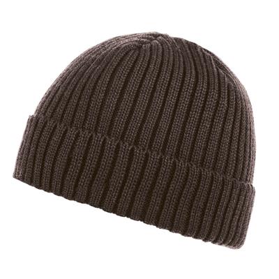 Strickmütze CAPO, Herren, Gr. S/M, braun (chocolate), Rippstrick, Wolle, Mützen Strickmütze, mit Merinowolle, atmungsaktiver Tragekomfort, gefüttert