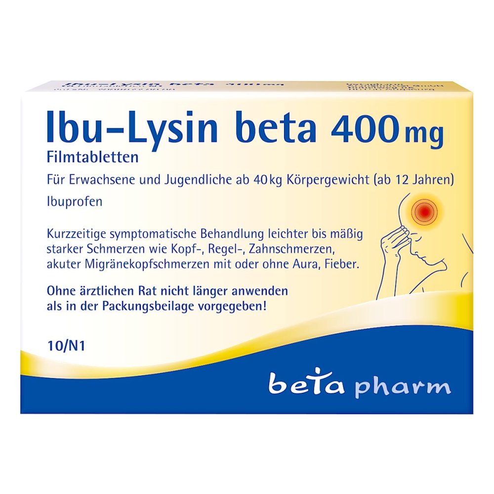 betapharm Arzneimittel GmbH Ibu-lysin Beta 400 mg Filmtabletten 19101123