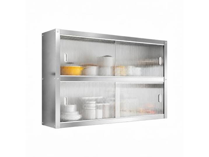 FQMYLTYN Wandhängender Küchenschrank, Edelstahl Schrank mit Schiebetüren Gewürzregale mit großem Fassungsvermögen, für Küche, Wohnzimmer, Badezimmer und Balkon(80x35x70cm/31x14x16in)