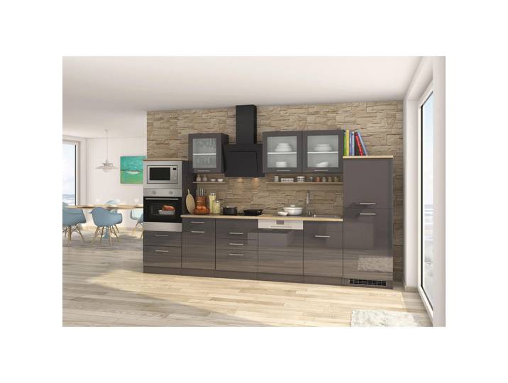 Held Küchenleerblock, Graphit, 6 Schublade(n) Schubladen, seitenverkehrt montierbar, nur wie online abgebildet bestellbar, 340 cm, Made in Germany, Küchen, Küchenzeilen & Küchenblöcke, Küchenzeilen ohne Geräte