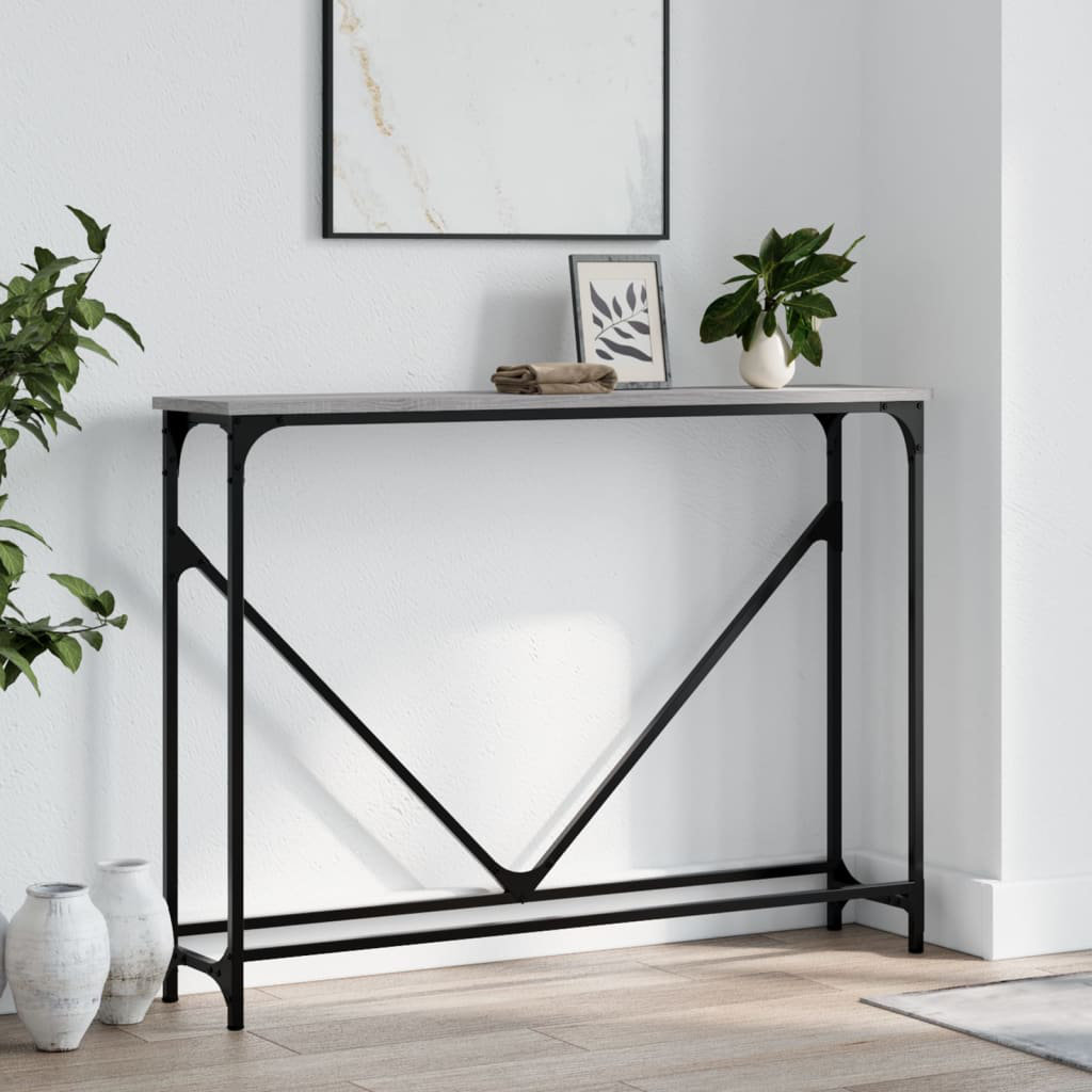 vidaXL 102 cm W Console Table Grey Sonoma