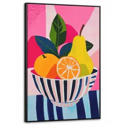 LEINWAND Bilder mit Rahmen - Obst - Abstrakter Hintergrund - Rosa - 90x140