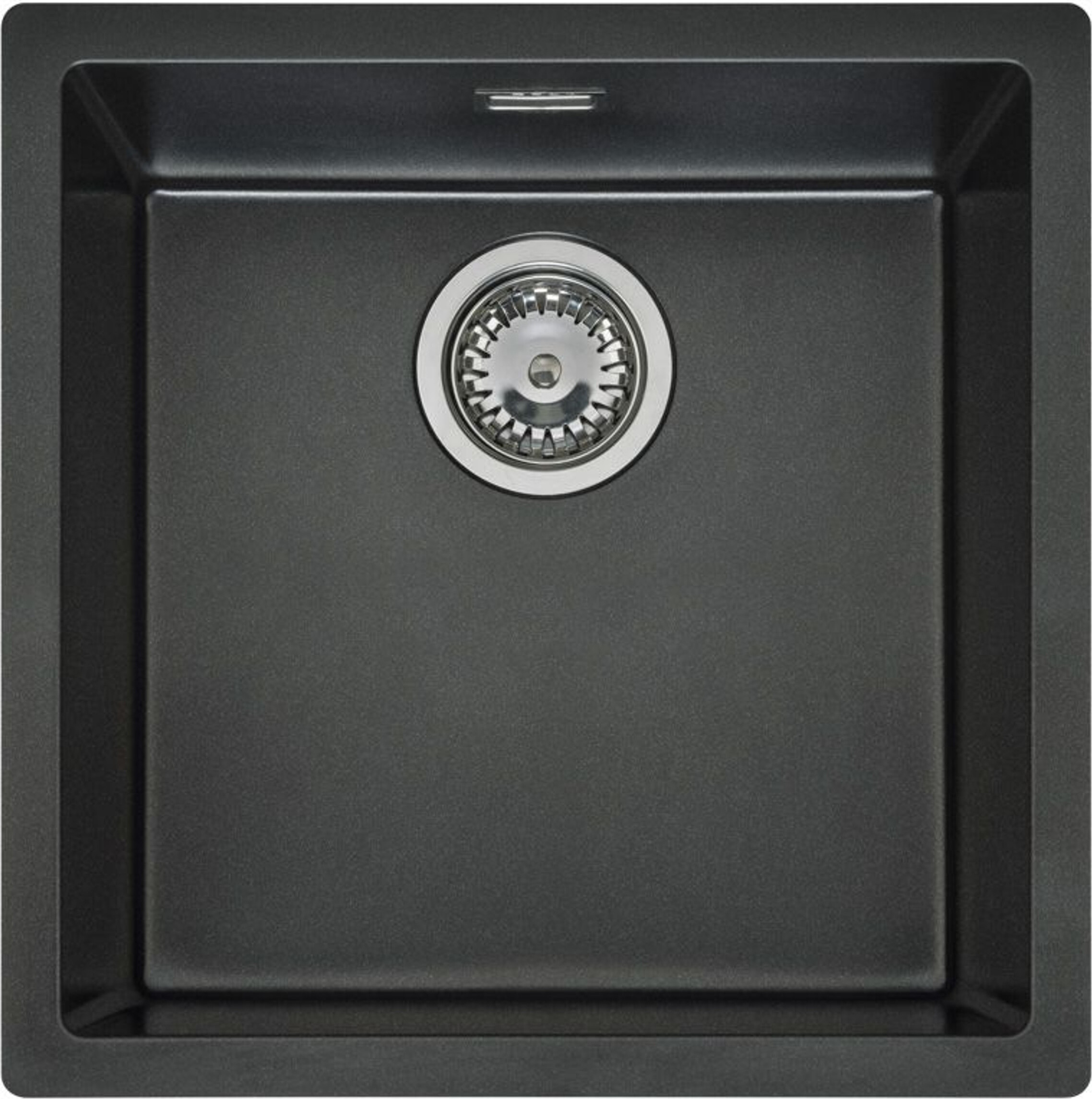 Reginox R34040 Flächenbündige Regi Granit Spüle TEXEL 40x40 (L) BLACK SILVERY ab 50 cm Schrankbreite