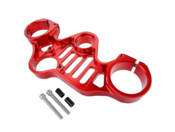 Obere Gabelbrücke， Für Aprilia RSV4 1100R 2021-2023 Motorrad Lenker Halter Gabel Halterung Vordere Gabel Triple Gabelführung Gabelbrücke，(Red)