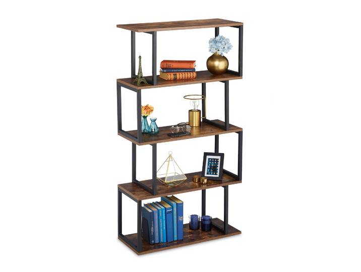 Bücherregal Industrial Design Braun-Schwarz