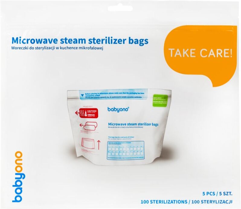 BabyOno Take Care Microwave Steam Sterilizer Bags sachets stérilisants pour four à micro-ondes 5 pcs