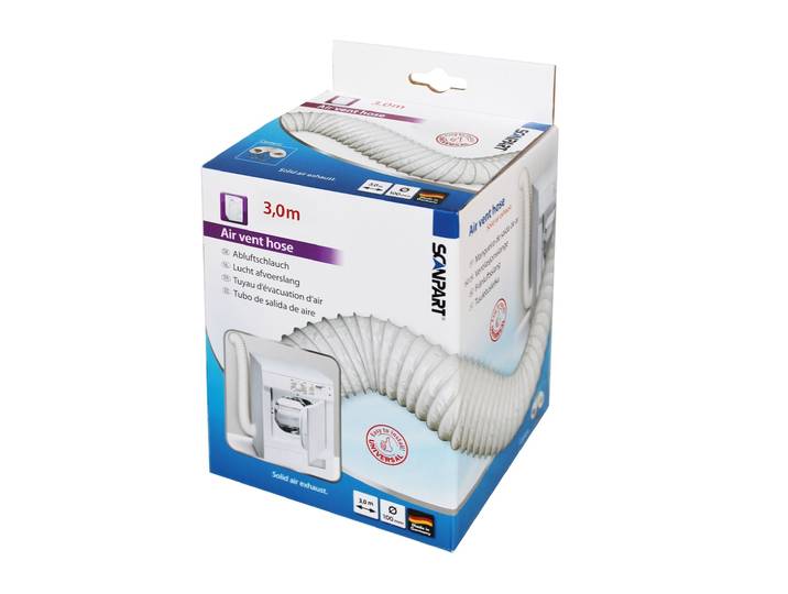 Scanpart luchtafvoerslang set droger PVC 100mm 3,0m Droger accessoire Wit