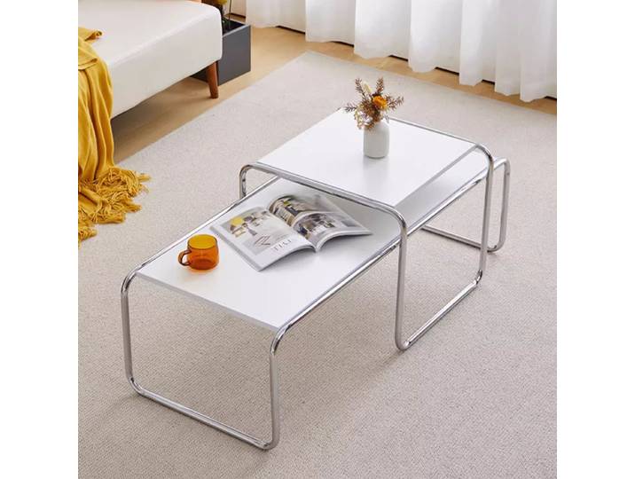 Table basse unique en métal au design moderne, acier inoxydable, simple, fouet avancé, meubles de maison nordiques Mesa Centro