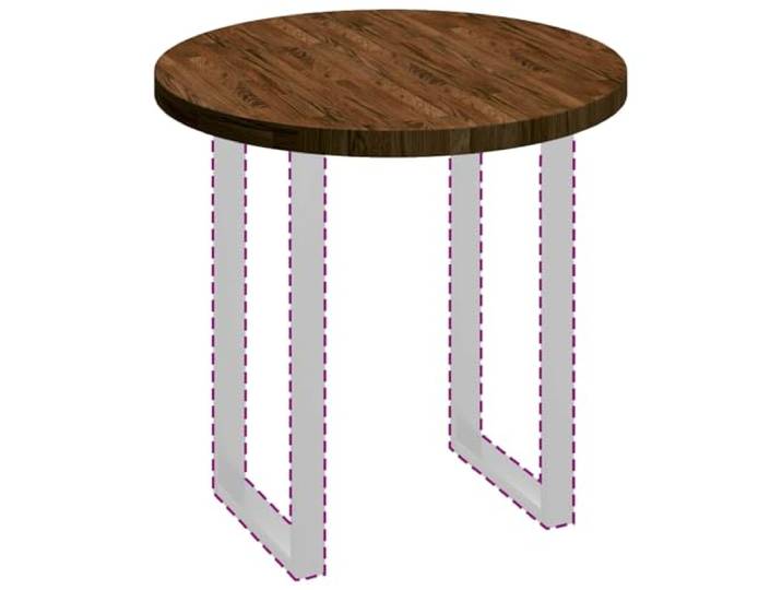KTHLBRH Runde Tischplatte aus Massivholz Eiche 80 x 4 cm Dunkelbraun Wendbares Design, für Küche, Wohnzimmer, modernes rustikales Aussehen, pflegeleicht