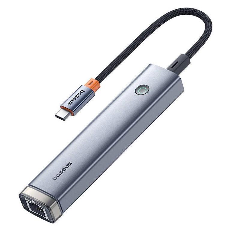 Baseus 5-Port HUB AIR UltraJoy Series Type-C - HDMI, USB3.0x2, PD, RJ45 (grey) (USB-C, 5 Ports) (B00052801811-03)