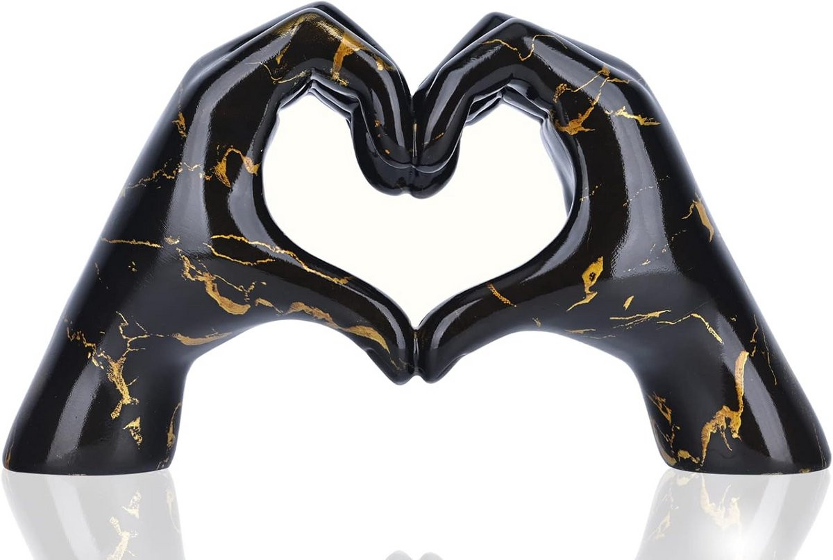 Hart Gebaar Standbeeld Decoratie - Moderne Liefde Vinger Sculptuur voor Woonkamer en Kantoor