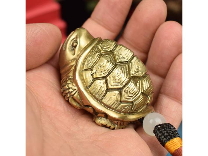 Ornement De tortue en cuivre massif pour attirer la longévité, presse-papier De bureau traditionnel chinois Feng Shui et Portable