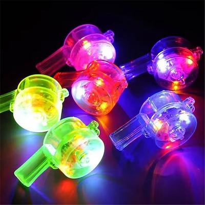 LED-Leuchtpfeife, leuchtende Pfeifen, blinkende Krachmacherpfeifen, Schlüsselband-Halskette, leuchtet im Dunkeln, Hochzeit, Geburtstagsparty