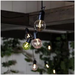 Outdoor-Lichterkette ,Fiesta' mit Batterien und Timer , 10 bunte LED Glühbirnen , L 360cm